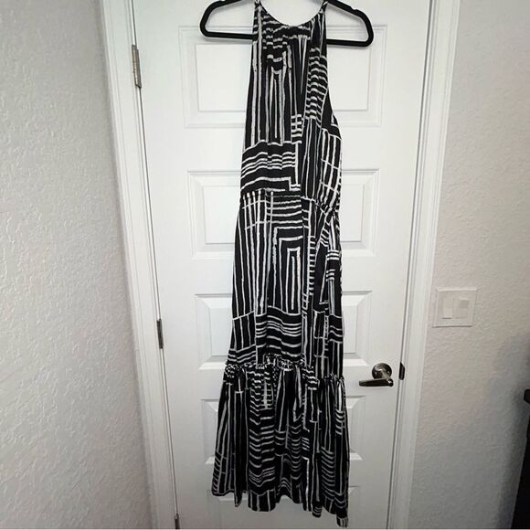 New, Chico’s Halter  Ruffle Maxi Dress Chicos - Picture 5 of 14